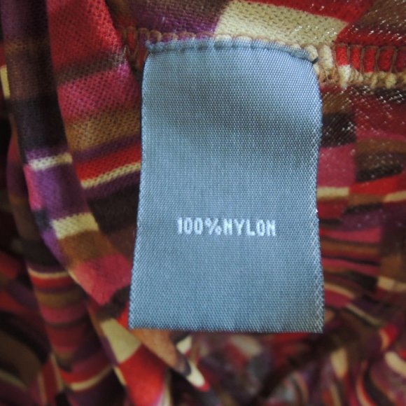 Kenneth Cole Reaction Red & Purple Multicolor Print Sleeveless Blouse L - Picture 8 of 8